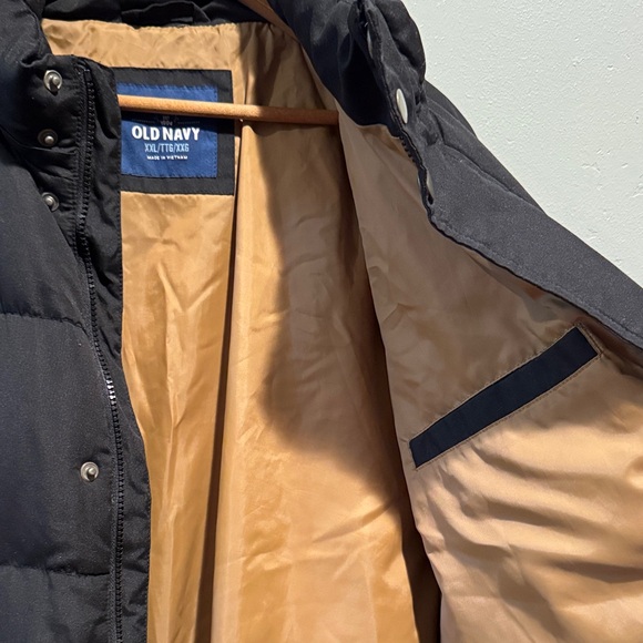 Old Navy Men's Quilted Black Puffer Jacket Puff Parka Winter Coat Front Pockets - Picture 8 of 14